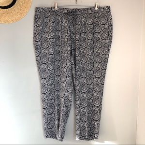 Talbots Woman Petites Blue Paisley Rayon Pant, size 3X Petite